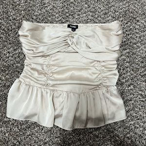 Express Satin Twist Front Peplum Tube Top size Medium